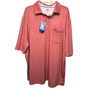 NWT IZOD Saltwater 2XLT Red Polo Shirt Big & Tall White Crest UPF 30 Wicking